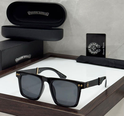 Chrome Heart-Shaped Sunglasses